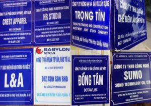 Làm biển công ty Mica tại Quận Hoàng Mai